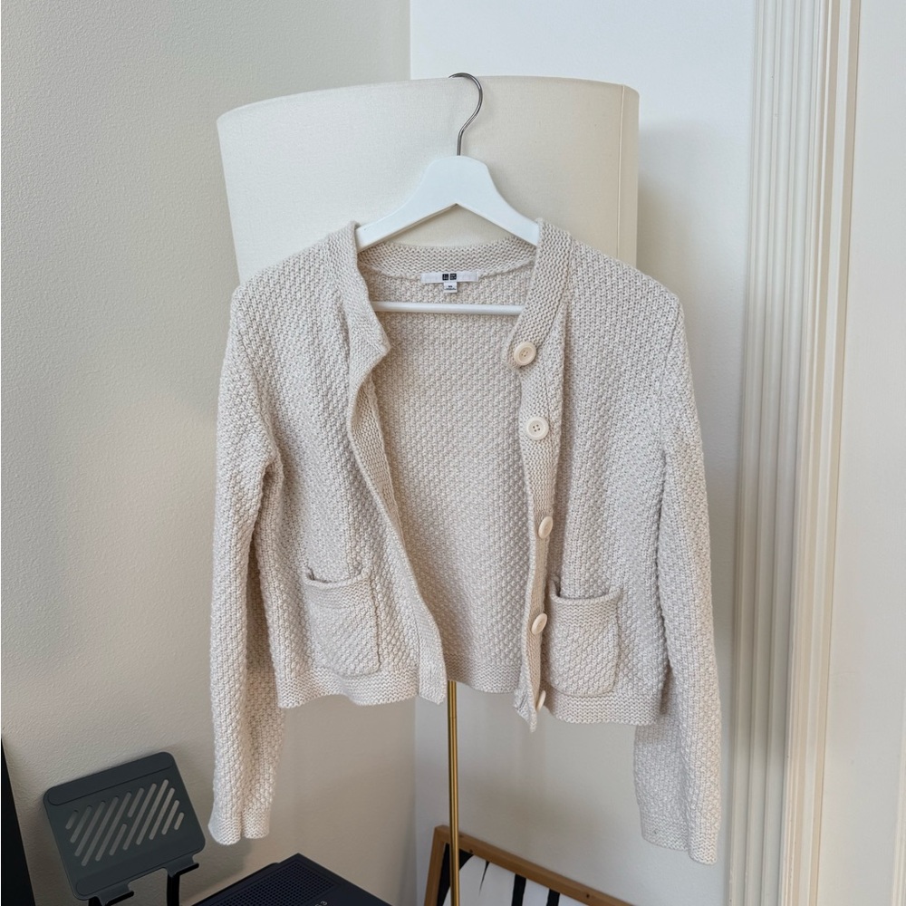 Uniqlo Women's cotton Waffle Knit Cardigan